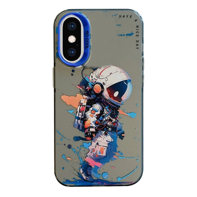 غطاء هاتف من سلسلة لوحات الزيت بنقشة حيوانات، PC + TPU، لهاتف iPhone XS Max