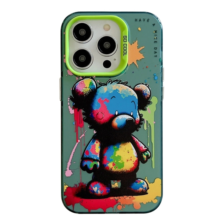 غطاء هاتف من PC + TPU بنقشة لوحات زيتية بنمط حيوانات، لهاتف iPhone 16 Pro Max