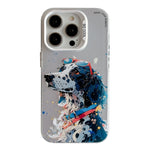 غطاء هاتف من PC + TPU بنقشة لوحات زيتية بنمط حيوانات، لهاتف iPhone 16 Pro Max