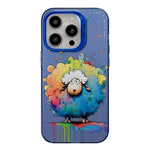 غطاء هاتف بنمط حيواني من سلسلة لوحات الزيت PC + TPU، لجهاز iPhone 16 Pro