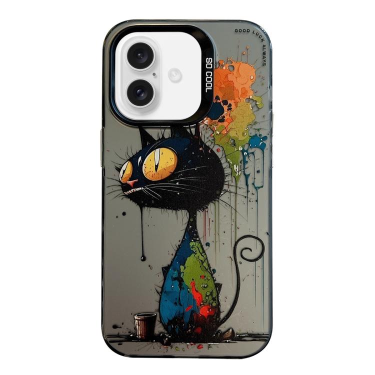 غطاء هاتف من PC + TPU بنقشة لوحات زيتية بنمط حيوانات، لهاتف iPhone Air