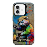 غطاء هاتف من PC + TPU بنقشة لوحات زيتية بنمط حيوانات، لهاتف iPhone Air