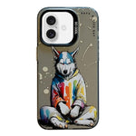غطاء هاتف من PC + TPU بنقشة لوحات زيتية بنمط حيوانات، لهاتف iPhone Air