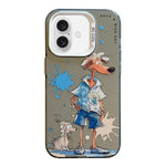 غطاء هاتف من PC + TPU بنقشة لوحات زيتية بنمط حيوانات، لهاتف iPhone Air