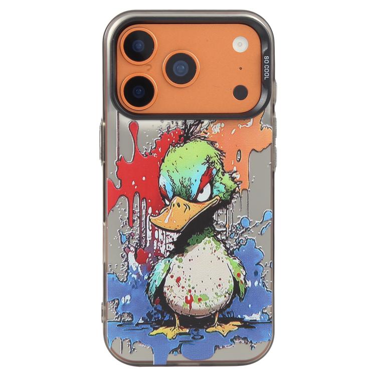 غطاء هاتف من PC + TPU بنقشة لوحات زيتية بنمط حيوانات، لهاتف iPhone 17 Pro