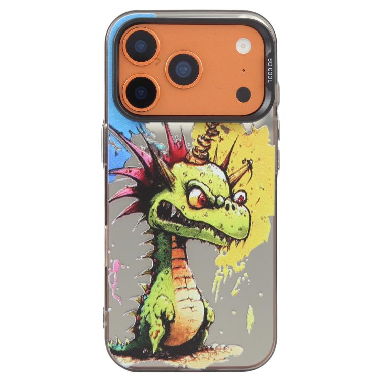 غطاء هاتف من PC + TPU بنقشة لوحات زيتية بنمط حيوانات، لهاتف iPhone 17
