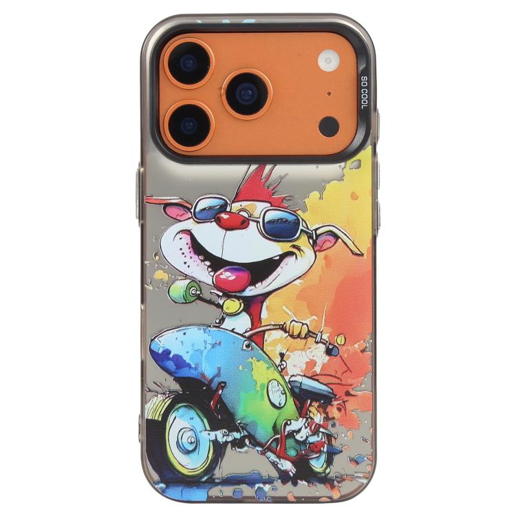 غطاء هاتف من PC + TPU بنقشة لوحات زيتية بنمط حيوانات، لهاتف iPhone 17