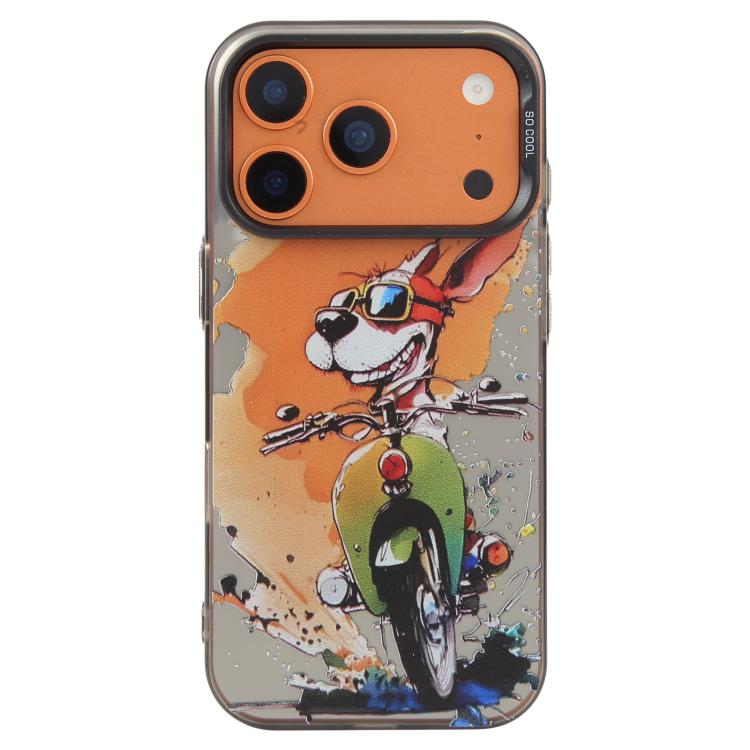 غطاء هاتف من PC + TPU بنقشة لوحات زيتية بنمط حيوانات، لهاتف iPhone 17