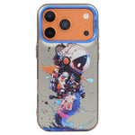 غطاء هاتف من PC + TPU بنقشة لوحات زيتية بنمط حيوانات، لهاتف iPhone 17