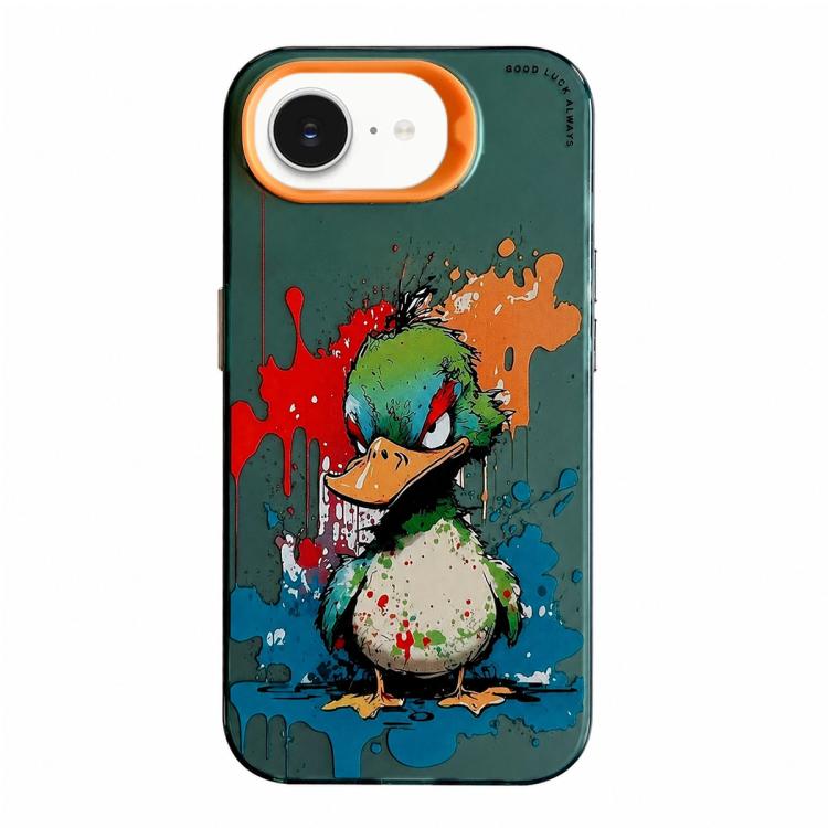 غطاء هاتف من PC + TPU بنقشة لوحات زيتية بنمط حيوانات، لهاتف iPhone 17 Pro Max