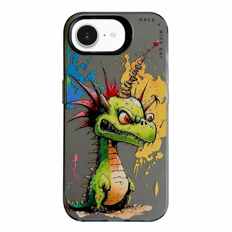 غطاء هاتف من PC + TPU بنقشة لوحات زيتية بنمط حيوانات، لهاتف iPhone 17 Pro Max