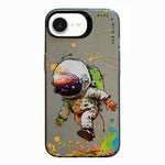 غطاء هاتف من PC + TPU بنقشة لوحات زيتية بنمط حيوانات، لهاتف iPhone 17 Pro Max