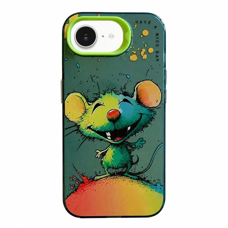 غطاء هاتف من PC + TPU بنقشة لوحات زيتية بنمط حيوانات، لهاتف iPhone 17 Pro Max