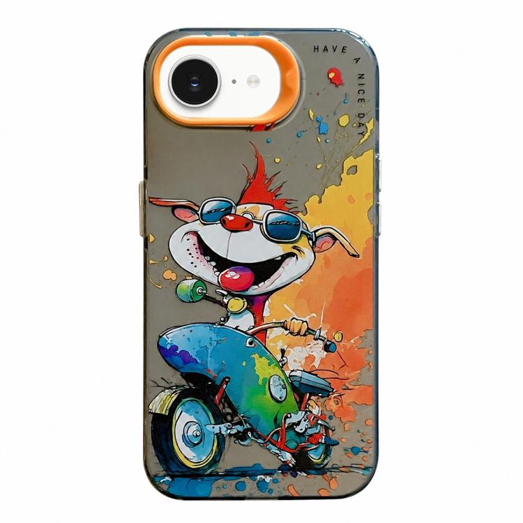 غطاء هاتف من PC + TPU بنقشة لوحات زيتية بنمط حيوانات، لهاتف iPhone 17 Pro Max