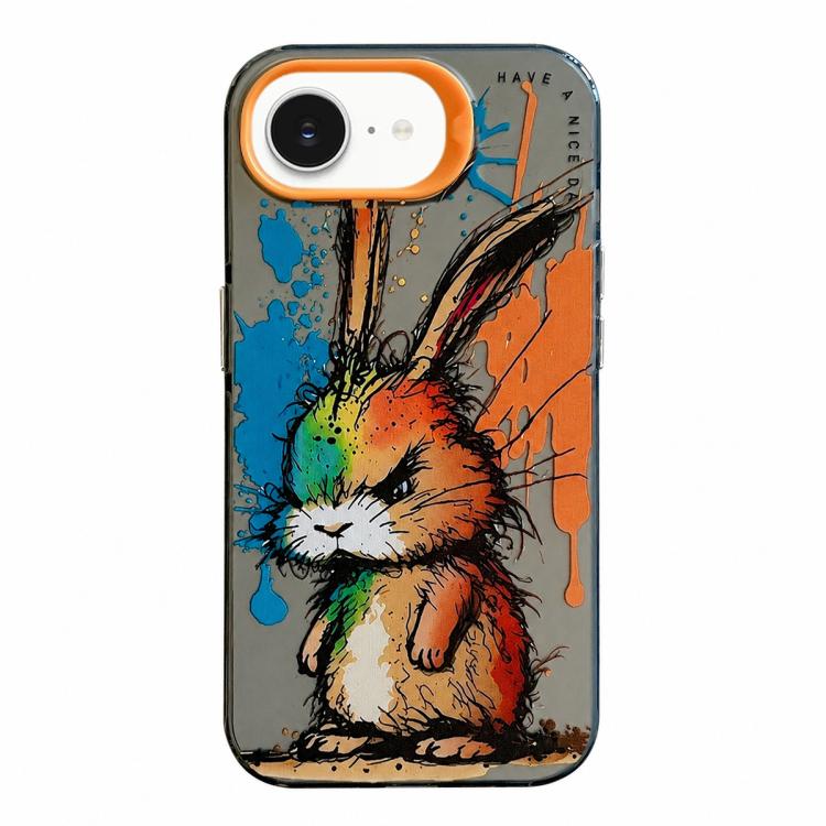 غطاء هاتف من PC + TPU بنقشة لوحات زيتية بنمط حيوانات، لهاتف iPhone 17 Pro Max