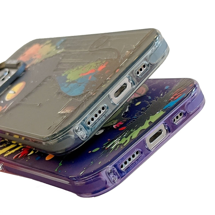 غطاء هاتف من PC + TPU بنقشة لوحات زيتية بنمط حيوانات، لهاتف iPhone 16 Pro Max