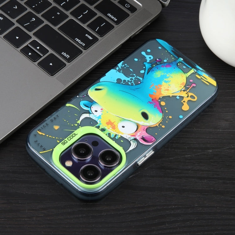 غطاء هاتف من PC + TPU بنقشة لوحات زيتية بنمط حيوانات، لهاتف iPhone 17