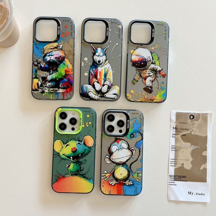 غطاء هاتف من PC + TPU بنقشة لوحات زيتية بنمط حيوانات، لهاتف iPhone Air
