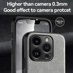 غطاء هاتف خلفي من الجلد المغناطيسي بملمس يشبه الجلد الطبيعي، لأجهزة iPhone 14، iPhone 14 Pro، iPhone 14 Pro Max