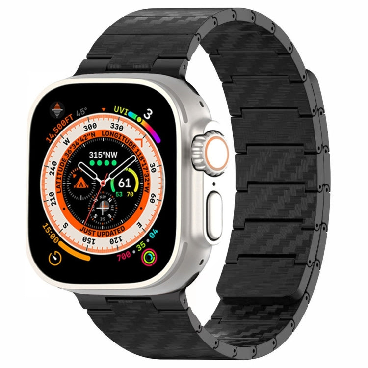 Carbon Fiber Magnetic Loop Watch Band, For Apple Watch Series 10 46mm, For Apple Watch Series 10 42mm, For Apple Watch SE 2023 44mm, For Apple Watch SE 2023 40mm, For Apple Watch Ultra 2 49mm, For Apple Watch Series 9 45mm, For Apple Watch Series 9 41m...