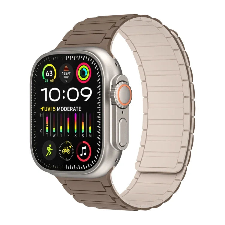 سوار ساعة سيليكون بحلقة مغناطيسية، لسلسلة Apple Watch 9 مقاس 45 مم، لسلسلة Apple Watch 9 مقاس 41 مم، لسلسلة Apple Watch Ultra مقاس 49 مم