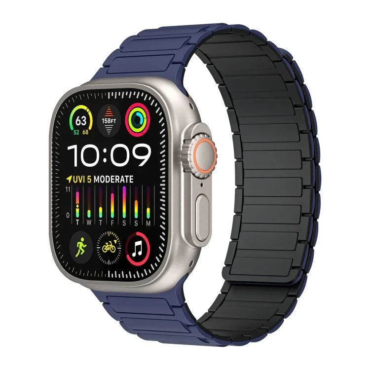 سوار ساعة سيليكون بحلقة مغناطيسية، لسلسلة Apple Watch 9 مقاس 45 مم، لسلسلة Apple Watch 9 مقاس 41 مم، لسلسلة Apple Watch Ultra مقاس 49 مم