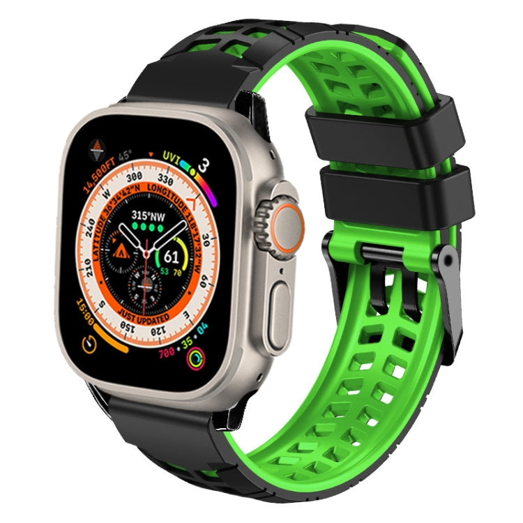 Twill Dual-row Buckle Silicone Watch Band, For Apple Watch Ultra 49mm, For Apple Watch SE 2023 44mm, For Apple Watch SE 2023 40mm, For Apple Watch Ultra 2 49mm, For Apple Watch Series 9 45mm