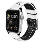 سوار ساعة سيليكون بحزام مزدوج من التويل مع إبزيم، لساعات Apple Watch SE مقاس 40 مم، Apple Watch SE مقاس 44 مم، Apple Watch Series 7 مقاس 41 مم، Apple Watch Series 7 مقاس 45 مم، Apple Watch Series 6 مقاس 40 مم