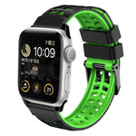 Twill Dual-row Buckle Silicone Watch Band, For Apple Watch Series 4 40mm, For Apple Watch Series 3 38mm, For Apple Watch 38mm, For Apple Watch Series 3 42mm, For Apple Watch Series 2 42mm