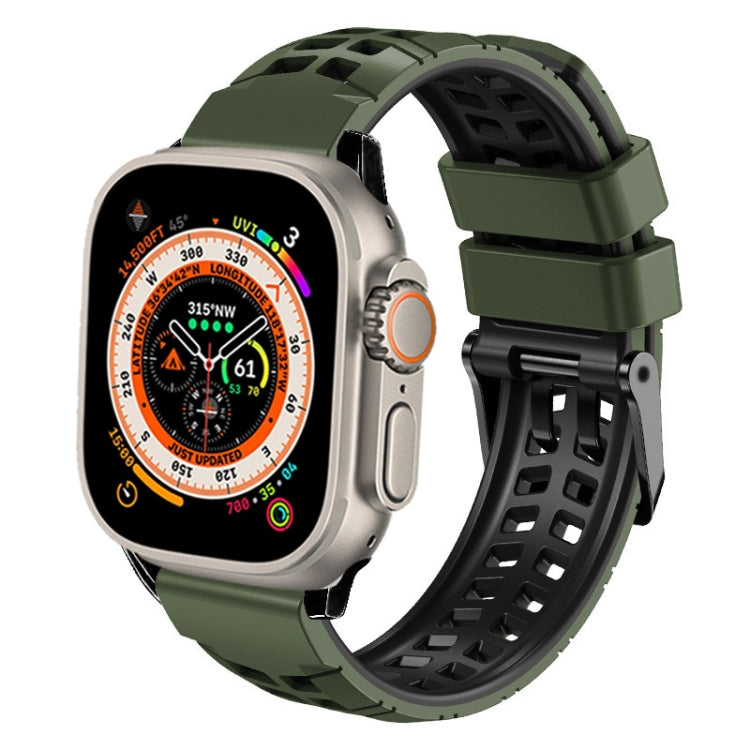 Twill Dual-row Buckle Silicone Watch Band, For Apple Watch Ultra 49mm, For Apple Watch SE 2023 44mm, For Apple Watch SE 2023 40mm, For Apple Watch Ultra 2 49mm, For Apple Watch Series 9 45mm
