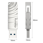 فلاش درايف Lenovo Thinkplus MU232 USB 3.2 + USB-C / Type-C برأس مزدوج، 64GB، 128GB، 256GB