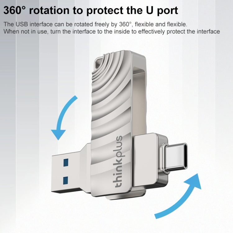 فلاش درايف Lenovo Thinkplus MU232 USB 3.2 + USB-C / Type-C برأس مزدوج، 64GB، 128GB، 256GB