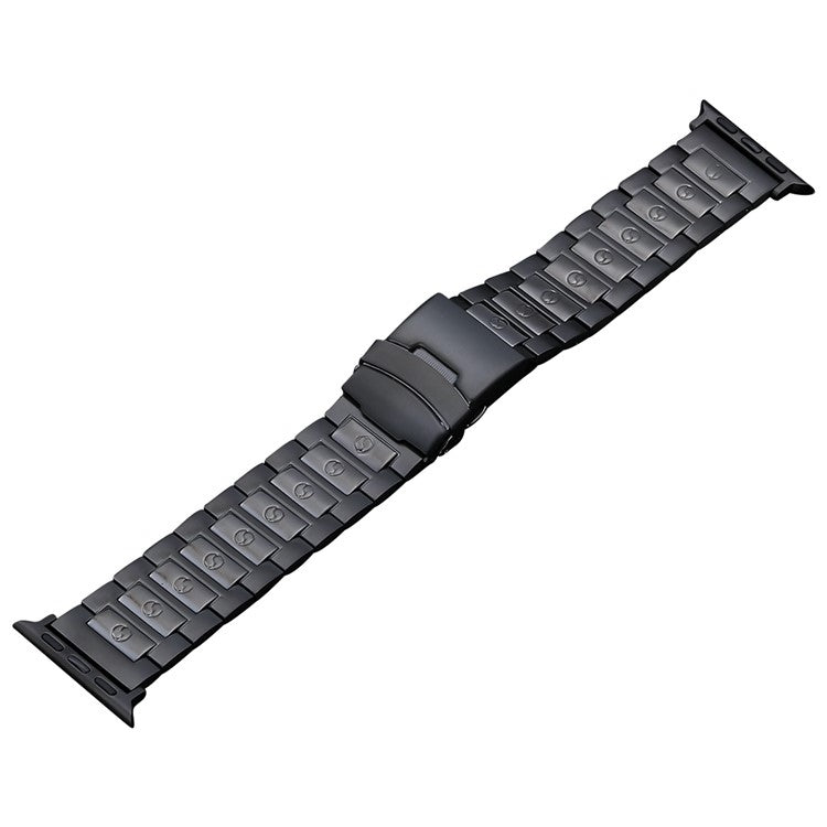 Safety Buckle Titanium Steel Watch Band, For Apple Watch Series 5 44mm, For Apple Watch Series 5 40mm, For Apple Watch Series 4 44mm, For Apple Watch 42mm, For Apple Watch Series 4 40mm, For Apple Watch Series 3 38mm, For Apple Watch 38mm              ...