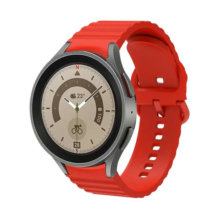 Wave Dotted Pure Color Buckle Silicone Watch Band, For Samsung Galaxy Watch 6 / 6 Classic