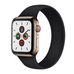 حزام معصم بديل من السيليكون المرن بلون صلب لساعات Apple Watch Series 5 & 4 بحجم 40 مم / 3 & 2 & 1 بحجم 38 مم، الحجم: S 130 مم، S 130 مم، M 143 مم، L 156 مم