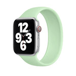سوار ساعة سيليكون مرن بلون صلب لساعات Apple Watch سلسلة 8&7 مقاس 41مم / SE 2&6&SE&5&4 مقاس 40مم / 3&2&1 مقاس 38مم، الحجم: M 143مم (أكوا بلو)، الحجم: M 143مم