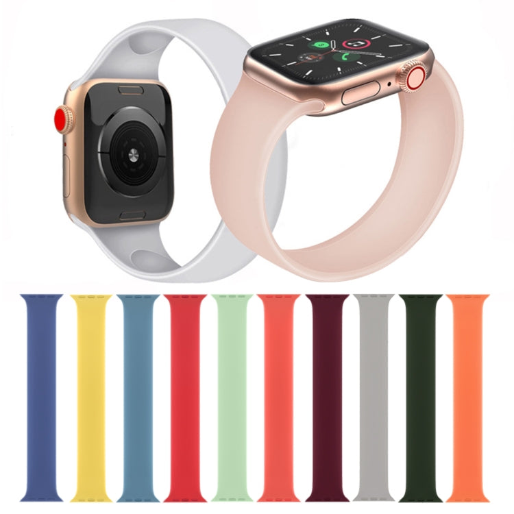 حزام معصم بديل من السيليكون المرن بلون صلب لساعات Apple Watch Series 5 & 4 بحجم 40 مم / 3 & 2 & 1 بحجم 38 مم، الحجم: S 130 مم، S 130 مم، M 143 مم، L 156 مم