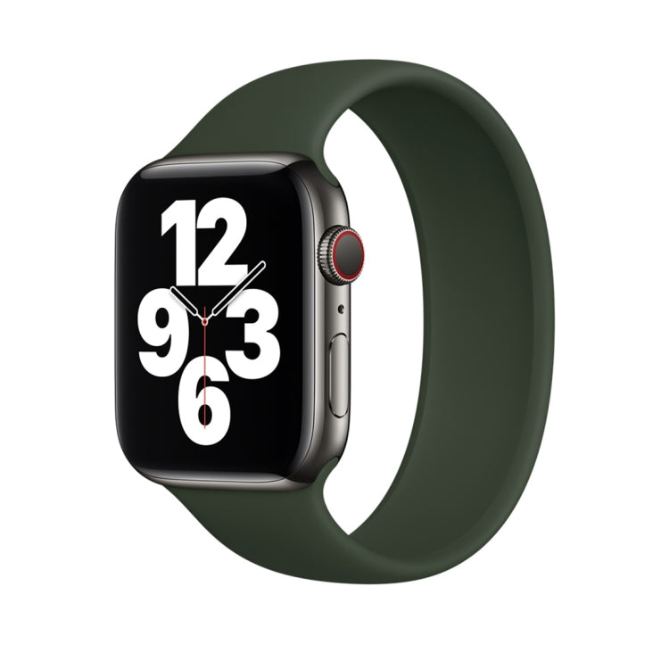 سوار ساعة سيليكون مرن بلون صلب لساعات Apple Watch سلسلة 8&7 مقاس 41مم / SE 2&6&SE&5&4 مقاس 40مم / 3&2&1 مقاس 38مم، الحجم: L 156مم، الحجم: L 156مم