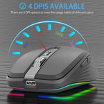 HXSJ M303 فأرة لاسلكية بوضعين 2.4GHz + بلوتوث 5.1 ودقة 2400 DPI
