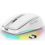 HXSJ M303 فأرة لاسلكية بوضعين 2.4GHz + بلوتوث 5.1 ودقة 2400 DPI