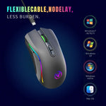 HXSJ T69 فأرة لاسلكية 2.4GHz بإضاءة RGB ودقة 4800 DPI، T69