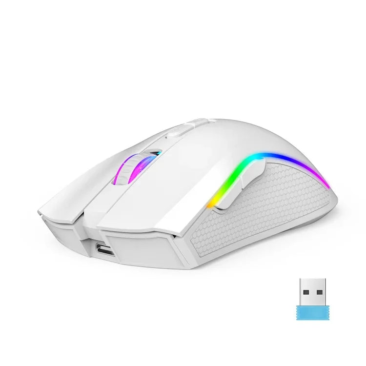 HXSJ T69 فأرة لاسلكية 2.4GHz بإضاءة RGB ودقة 4800 DPI، T69