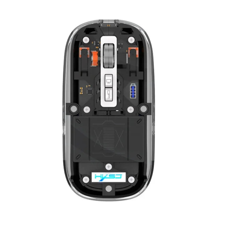HXSJ T900 فأرة ألعاب لاسلكية شفافة بمغناطيس وثلاثة أوضاع