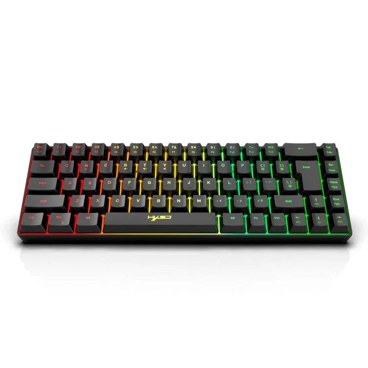 HXSJ V200 لوحة مفاتيح ميكانيكية سلكية بإضاءة RGB وعدد مفاتيح 68، طول الكابل: 1.7م، V200 أسود، V200 أبيض