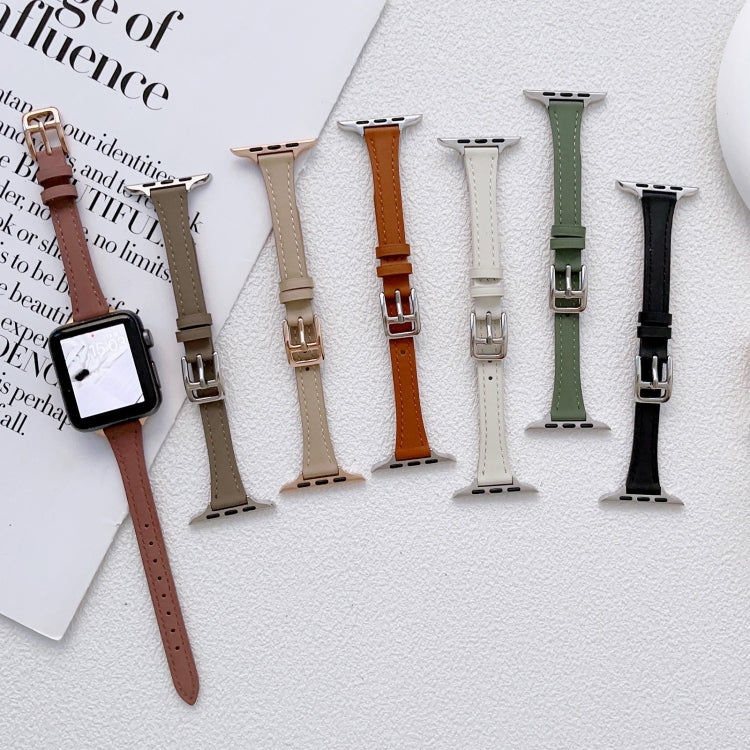سوار ساعة من الجلد الأصلي الرفيع على شكل حرف T، لسلسلة Apple Watch 2 مقاس 42 مم، لسلسلة Apple Watch 2 مقاس 38 مم، لسلسلة Apple Watch مقاس 42 مم، لسلسلة Apple Watch مقاس 38 مم