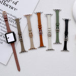 T-shaped Slim Genuine Leather Watch Band, For Apple Watch Series 9 41mm, For Apple Watch Ultra 49mm, For Apple Watch Series 8 41mm, For Apple Watch Series 8 45mm, For Apple Watch SE 2022 40mm, For Apple Watch SE 2022 44mm