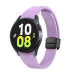 Magnetic Folding Black Buckle Silicone Watch Band, For Samsung Galaxy Watch 6