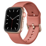 سوار ساعة سيليكون بمشبك دبوس، لسلسلة Apple Watch 5 44مم