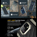 Ulefone Armor 22، هاتف مقاوم بمعيار IP68/IP69K، شاشة 6.58 بوصة أندرويد 15 معالج MediaTek Helio G96 ثماني النواة، الشبكة: 4G، NFC، OTG، 8 جيجابايت + 128 جيجابايت، 8 جيجابايت + 256 جيجابايت
