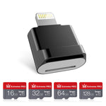 محول MicroDrive 8 دبابيس إلى بطاقة TF، قارئ بطاقة صغير لـ iPhone و iPad، قارئ بطاقة